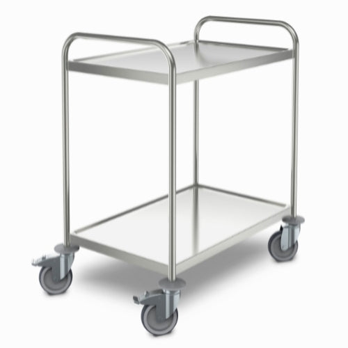 Rustfri rullebord, 500x700x895 - 2 hylder, HT6x4/2