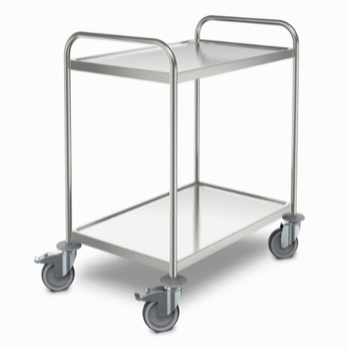 Rustfri rullebord, 600x900x940 - 2 hylder, HT8x5/2