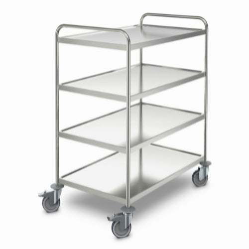 Rustfri rullebord, 695x1095x1023 - 4 hylder, HT10x6/4