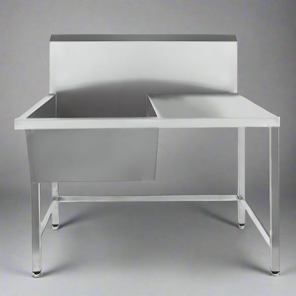 Rustfri bord med vask, Model WUT36, 1200 x 700 x 1240mm