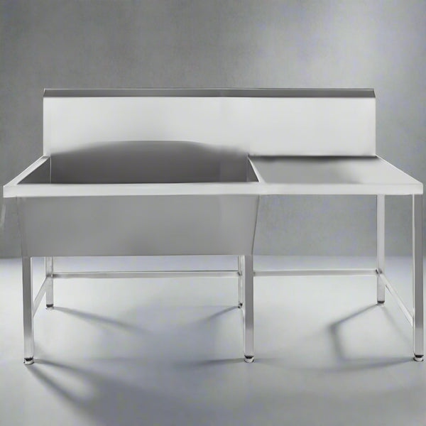 Rustfri bord med 1 stor vask, Model WUT61, 1800 x 700 x 1240 mm
