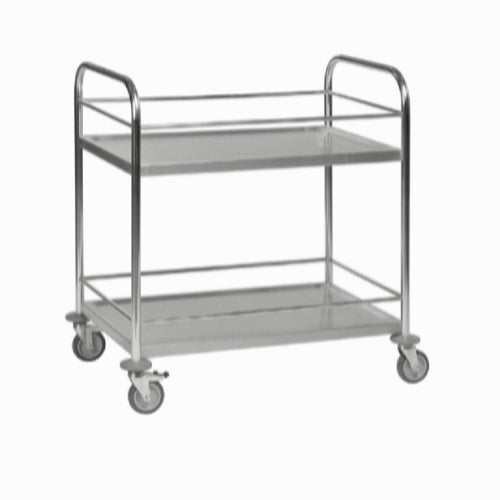 Rustfri rullevogn med sider og 2 hylder,  910 x 590 x 940 mm