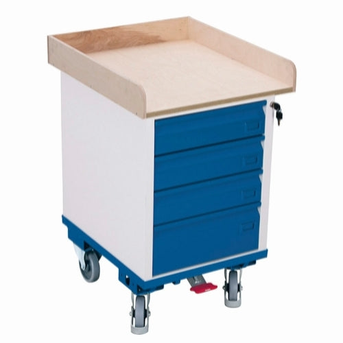 Værkstedsvogn med bakke, 4 skuffer