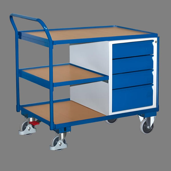 Værkstedsvogn, 1 skab m. skuffer, 1 midterhylde