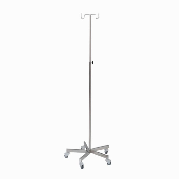 Dropstativ med 2 åbne kroge, underpart i rustfri stål