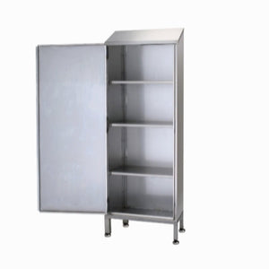 Rustfri skab med 1 låge og 3 justerbare hylder, Model CTS 1500, 600 x 600 x 1500/1650 mm