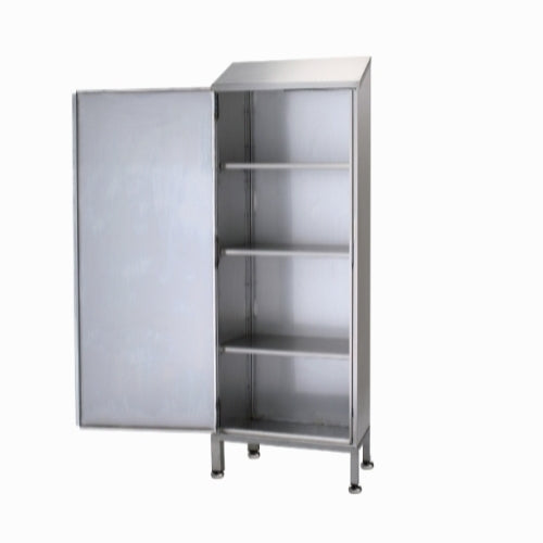 Rustfri skab med 1 låge og 3 justerbare hylder, Model CTS 1500, 600 x 600 x 1500/1650 mm