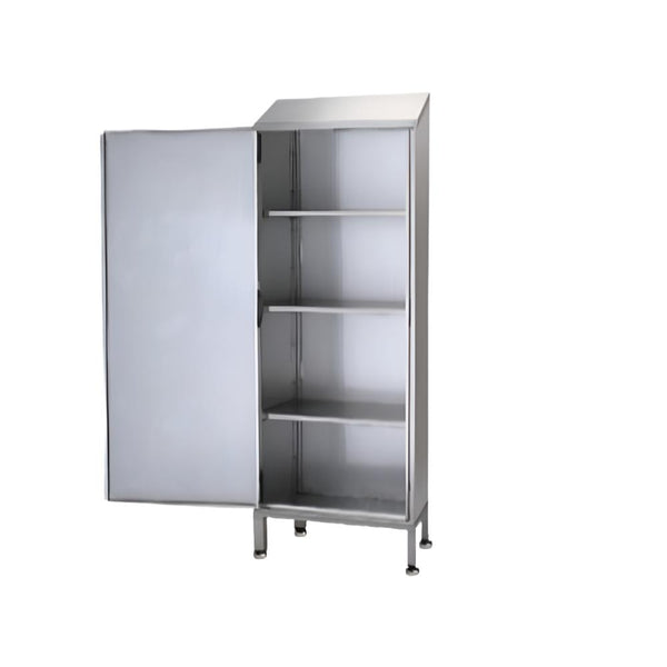 Rustfri skab med 1 låge og 4 justerbare hylder, Model CTS 1800, 600 x 600 x 1800/1950 mm