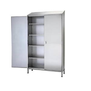 Rustfri skab med 2 låger og 4 justerbare hylder, Model CTS 1800 1000 x 600 x 1800/1950 mm