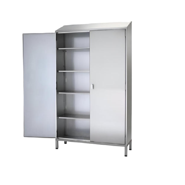 Rustfri skab med 2 låger og 4 justerbare hylder, Model CTS 1800 1000 x 600 x 1800/1950 mm