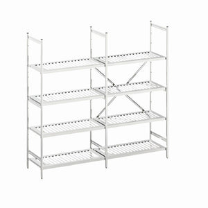 Rustfri reol med perforerede hylder, 2475x600x1800, MS